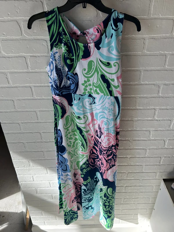 Dress Casual Maxi By Talbots In Blue & White, Size: Mp