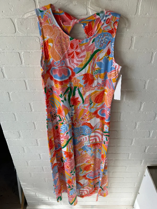 Dress Casual Maxi By Talbots In Orange & White, Size: Mp