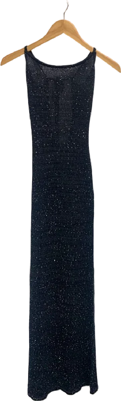 White Fox Black What A Treat Sequin Knit Maxi Dress UK S