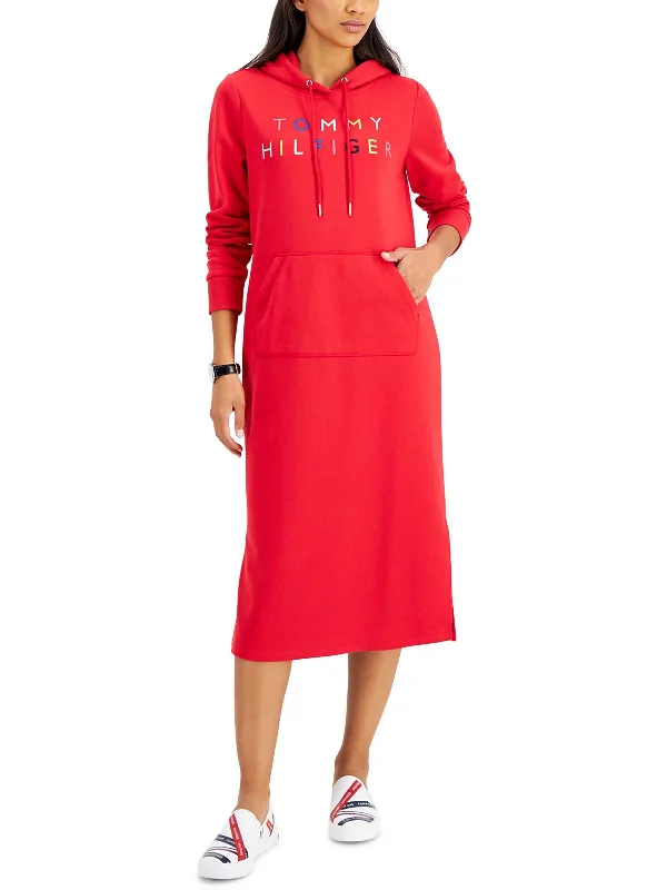 Womens Hoodie Long Sweatshirt Dress