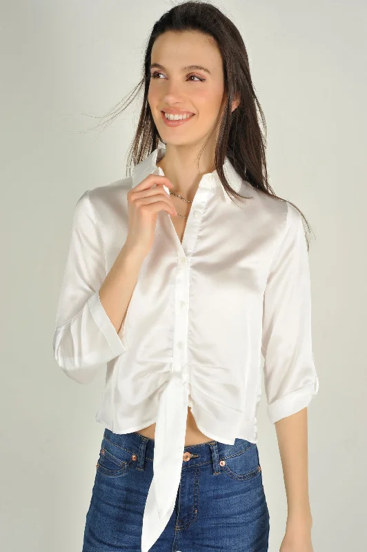 Blouse courte en satin - ARABELLELUX1 - (E-B13)