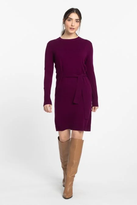 Kinross Cashmere Waist Tie Dress